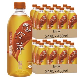 原萃 冷萃 金萱烏龍茶, 無糖 無香料, 滴濾慢釀, 含南投金萱烏龍茶葉, 450ml, 48瓶