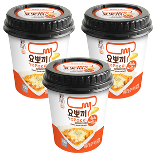 YOPOKKI 辣炒年糕即食杯 韓國原裝進口 微波加熱 濃濃起司味, 120g, 3個