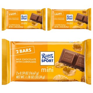 Ritter Sport 迷你玉米片牛奶巧克力片, 33.34g, 3包