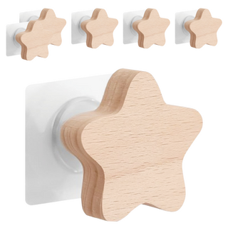 小麥購物 實木掛鉤, 星星, 6個