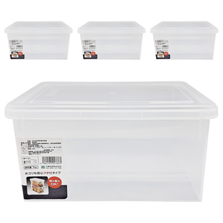 FUDOGIKEN 不動技研 手把附蓋收納盒 F2553, 透明色, 4個