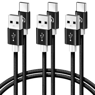 홈플래닛 패브릭 고속충전케이블 C타입, 1.5m, 블랙, 3개