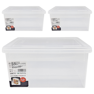 FUDOGIKEN 不動技研 手把附蓋收納盒 F2553, 透明色, 3個