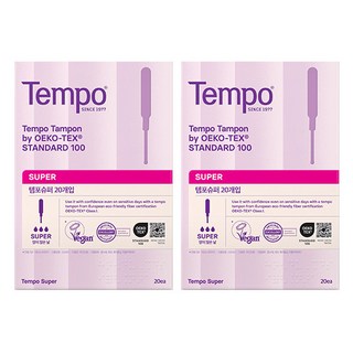 템포 오리지널 탐폰, 슈퍼, 20개입, 2개