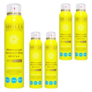 SHILLS 舒兒絲 很耐曬超清爽舒緩美白防曬冰鎮噴霧 SPF50+ ★★★, 180ml, 5件