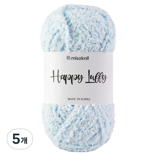 misoknit Happy Loopy 柔軟超細纖維睡眠編織線 80g, 103 愛麗絲藍, 5個