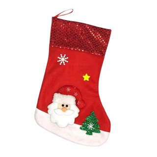 MODACore 摩達客 聖誕老公公聖誕襪, 紅亮片, 1個