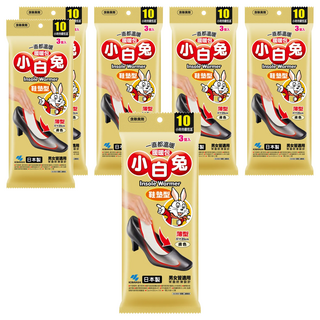 小林製藥 小白兔鞋墊型暖暖包 10小時持續保暖 背面防滑設計 男女通用, 6包