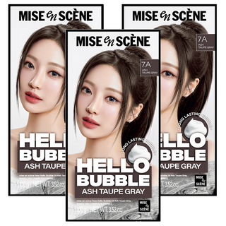 mise en scene 魅尚萱 Hello Bubble泡沫染髮劑, 7A霧灰棕, 3盒