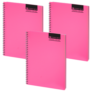 7000 탑 심플칼라 PP 유선노트, 핑크, 3개