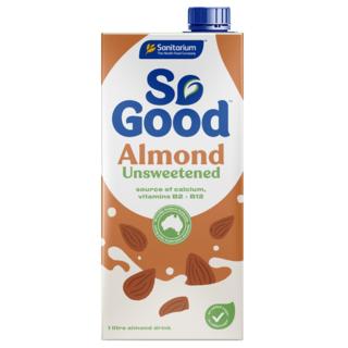 So Good 無糖杏仁奶 高鈣低脂 素食者適用 無乳糖無麩質, 1L, 1瓶