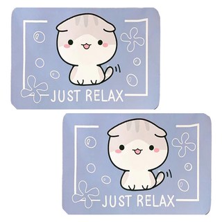 矽藻土軟地墊 加厚款 方形 2片, 60 x 40cm, Releax貓, 1組