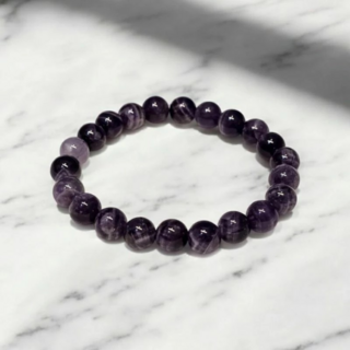 天然水晶 虎牙紫水晶手珠 紫虎牙手珠, 8mm