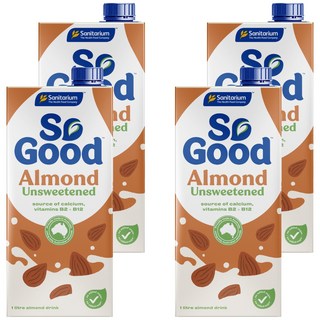 So Good 無糖杏仁奶 高鈣低脂 素食者適用 無乳糖無麩質, 1L, 4瓶