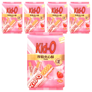 Kid-O 厚餡夾心酥 草莓風味, 91g, 5袋