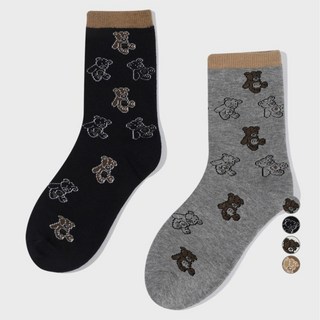 MaritheFrancoisGirbaud 兒童款多色熊襪子2雙組