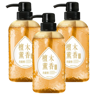 SOAPBERRY 古寶無患子 檀木薰香洗髮精 溫和不刺激 散發淡雅木質香, 400g, 3瓶