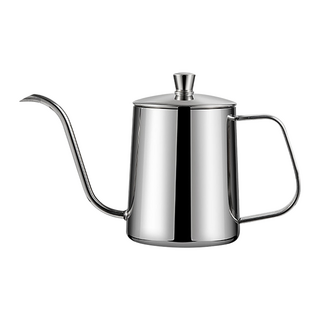 LifeShopping 不鏽鋼手沖咖啡壺 350ml 拋光銀, 壺身 + 壺蓋, 1個