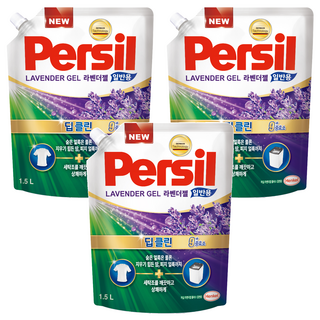Persil 寶瀅 韓國原裝進口 強效淨垢 薰衣草護色凝露補充包, 1.5L, 1包, 3包