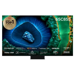 TCL 4K UHD QD Mini LED 스마트 TV, 164cm(65인치), 65C855, 스탠드형, 방문설치