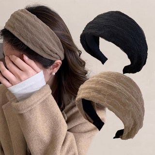 Wodemi 女性寬版蕾絲雪紡髮帶髮箍 2件組 M2007