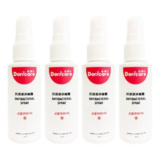 Doricare 朵樂比 抗菌潔淨噴霧隨身瓶 添加荷荷芭油 茶樹精油 親膚不刺激 無酒精, 50ml, 4瓶