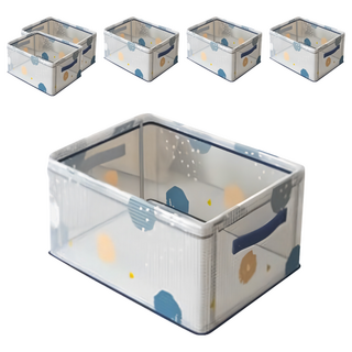 Mass 生活好物 卡通鋼架衣服折疊收納箱, 七裏香, 6個