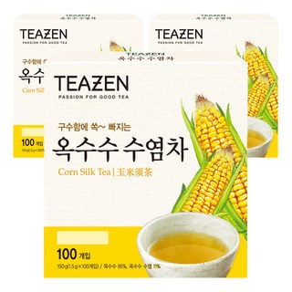 TEAZEN 玉米鬚茶，味道鮮美, 1.5g, 100包, 3盒