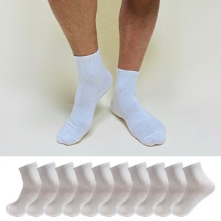가파치 남성용 에어삭스 단목 양말 10켤레, 화이트, 1세트