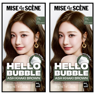 미쟝센 헬로 버블 염색제, 애쉬카키브라운, 2개