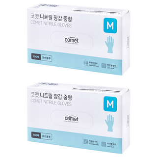 comet 合成橡膠手套 100入, 中(M), 藍色, 2盒