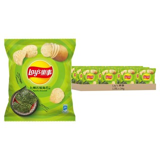 Lay's 樂事 洋芋片 九州岩燒海苔, 34g, 12包