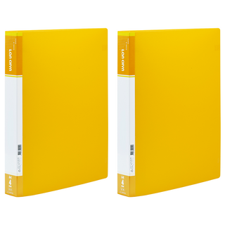 Lan CHYn 連勤牌文具 PP圓型夾 4孔, 黃色, 2入