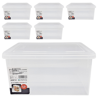 FUDOGIKEN 不動技研 手把附蓋收納盒 F2553, 透明色, 6個