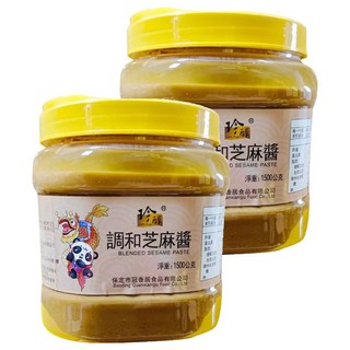珍醇 調和芝麻醬 1.5kg - 香濃滑順 拌麵、沾醬、涼拌菜皆宜, 2罐
