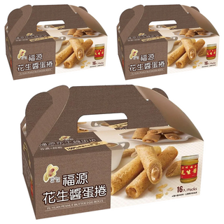 新竹福源 花生醬蛋捲, 320g, 3盒