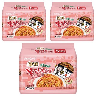 Buldak Ramen 火辣雞肉風味鐵板炒麵 粉紅醬風味 140g, 15包