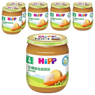 HiPP 喜寶 生機綜合蔬菜泥, 4個月以上寶寶適用, 無添加鹽, 綜合蔬菜, 125g, 6罐
