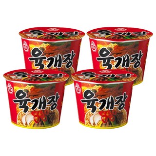 OTTOGI 不倒翁 碗裝辣牛肉湯麵 110g, 4盒