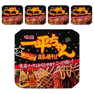 明星食品 一平 夜店炒麵 日式醬汁風味 速食麵, 5入