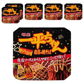 明星食品 一平 夜店炒麵 日式醬汁風味 速食麵, 6入
