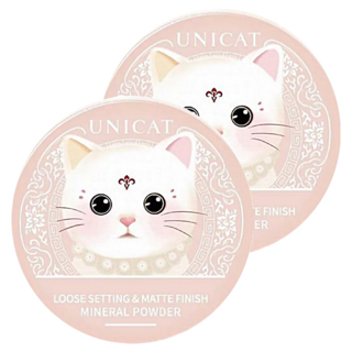UNICAT 變臉貓 柔焦毛孔礦物控油蜜粉 完美定妝 超細緻粉底, 象牙白色, 2個