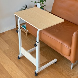 일상도구 이동식 높이조절 사이드 테이블, 우드