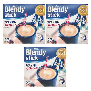 AGF Blendy 咖啡1/2歐蕾 低卡歐蕾 Set 27條, 5.4g, 3盒