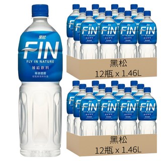黑松 FIN 補給飲料, 補充水分及電解質, 等滲透壓設計, 低熱量配方, 1.46L, 24瓶