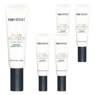 PONY EFFECT 水透潤妝前防護乳50g SPF50+保濕防曬 妝前打底, 自然色, 5件