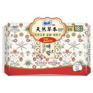 SOFY 蘇菲 天然草本衛生棉, 25cm, 18片, 1包