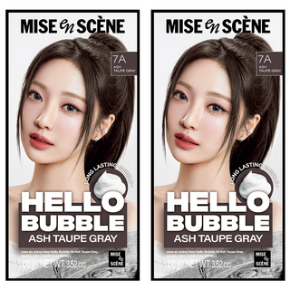 mise en scene 魅尚萱 Hello Bubble泡沫染髮劑, 7A霧灰棕, 2盒