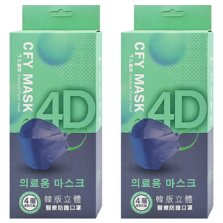 久富餘 KF94韓版 4層立體醫療口罩 20.5*8cm, 夜幕藍天, 10片, 2盒