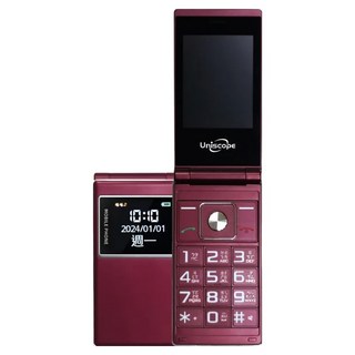 Uniscope 優思 4G長輩機 V909，加大按鍵，字體清晰，2.8吋高清晰螢幕，支援VoLTE通話，內建FM收音機及強光手電筒, 32GB, 紅色